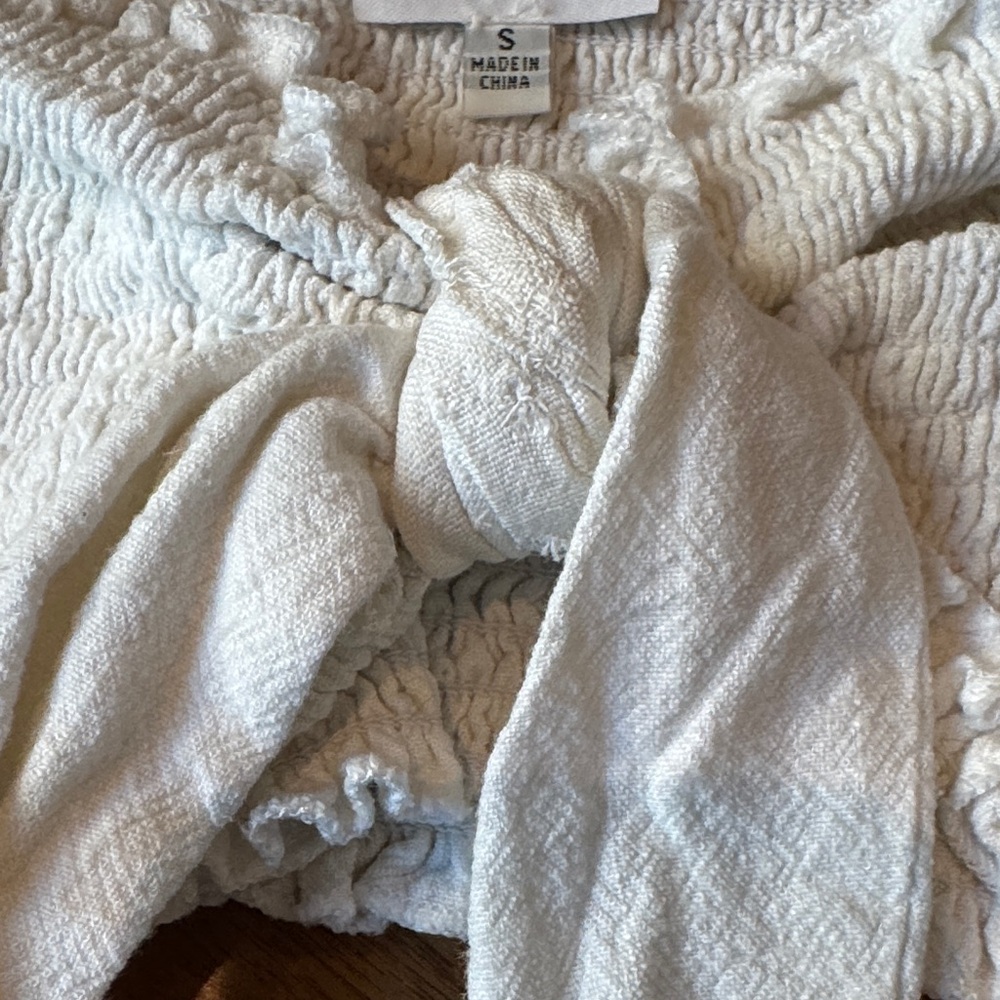 Skylar + Madison White Smocked Ruffle Top - Picture 3 of 3